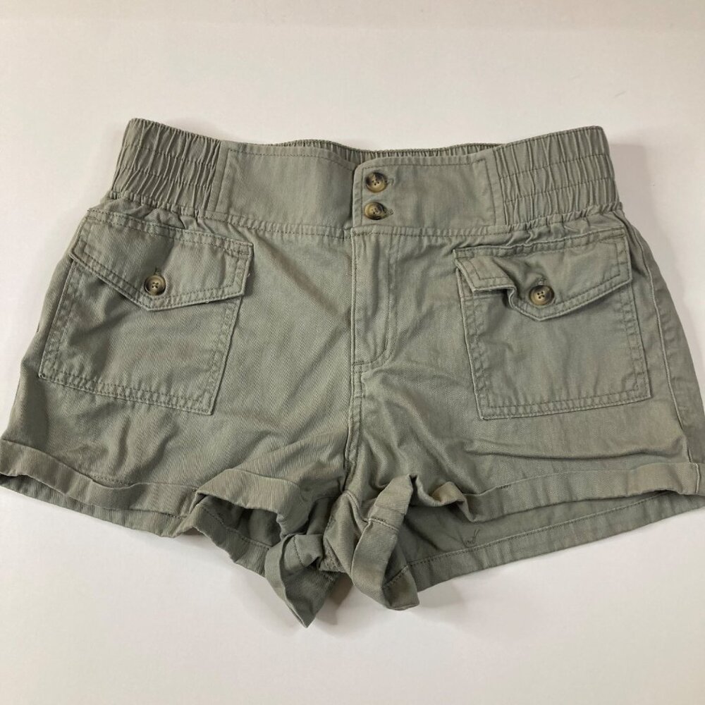 Womens Happily Grey Cargo Shorts Grayish Green 7/28 Cotton